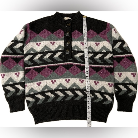 Sezane Georges Jumper in Green / Multico (Size XXS) Pink Purple Ecru - Picture 6 of 7